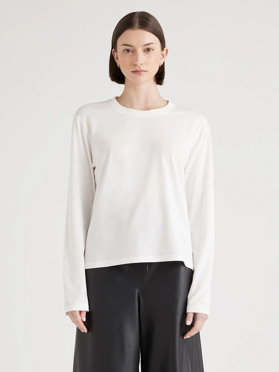 Quince Tops - Quince Cotton Modal Relaxed Long Sleeve Tee